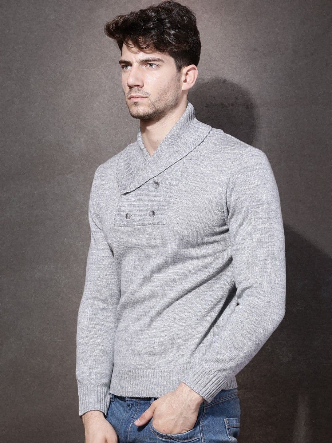 Roadster Solid Turtle Neck Casual Men's Sweater view 2