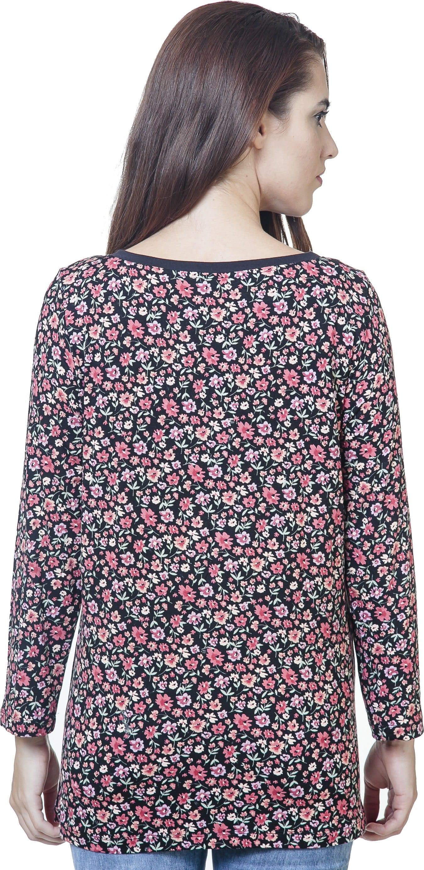 Rute Floral Print Women's Round Neck T-Shirt view 3