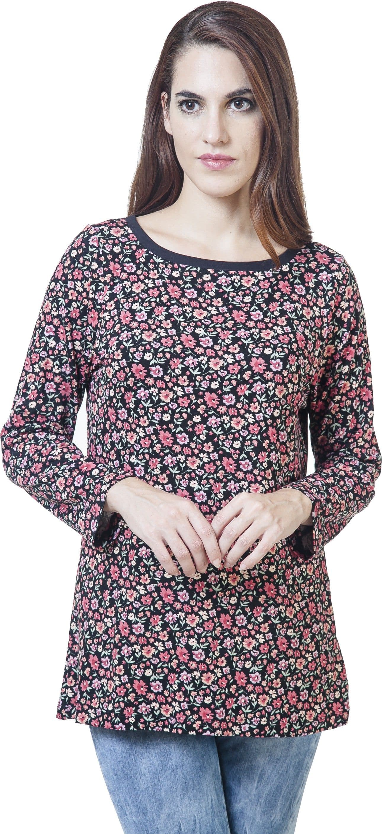 Rute Floral Print Women's Round Neck T-Shirt