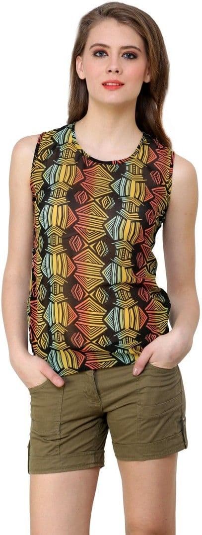Shilpkala Casual Sleeveless Printed Women's Top
