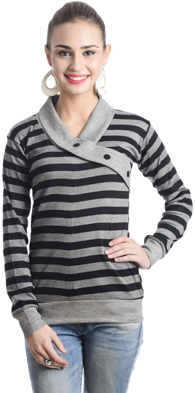 TeeMoods Casual Full Sleeve Striped Women's Top
