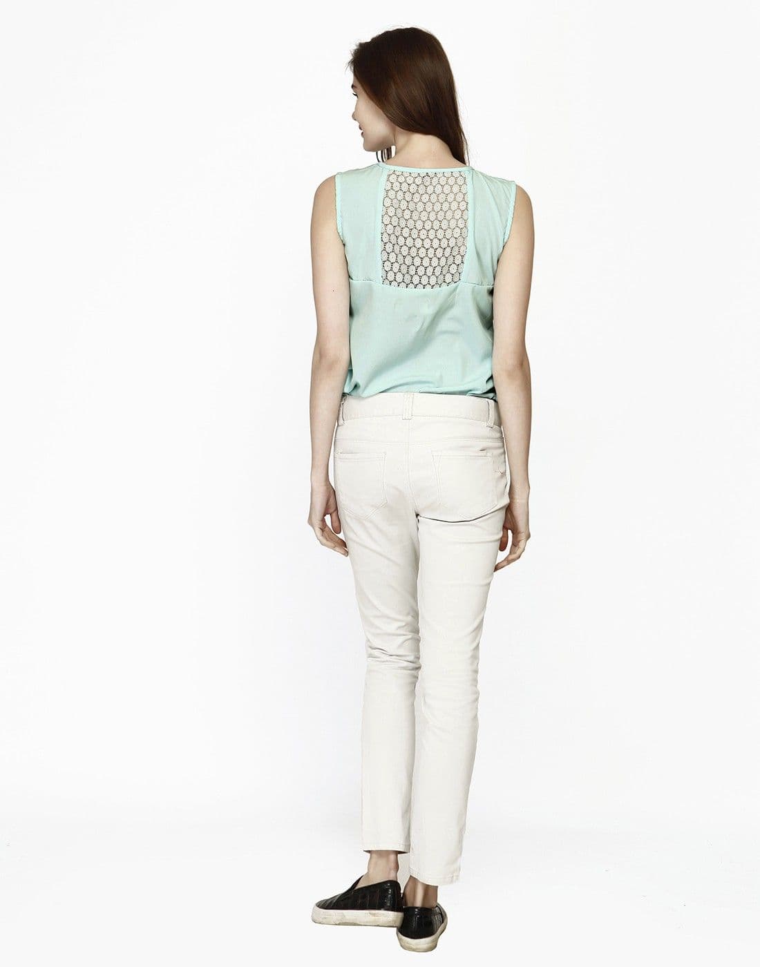 FabAlley Casual Sleeveless Solid Women's Top view 3