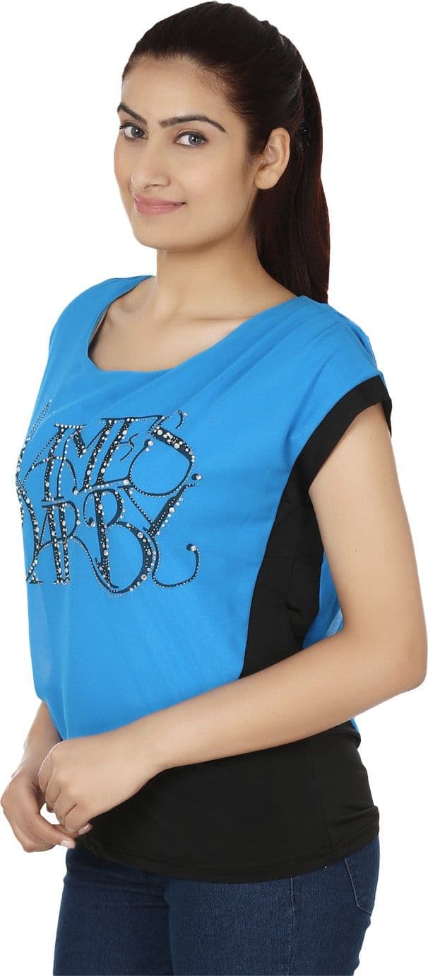 Pindia Casual Short Sleeve Embellished Women's Top view 2