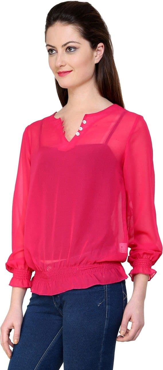 Tapyti Casual Full Sleeve Solid Women's Top view 3