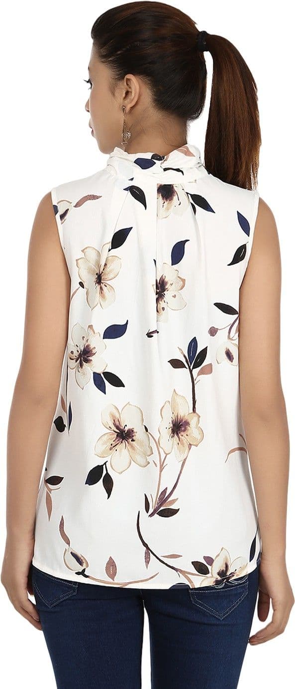 Maggie Party Sleeveless Floral Print Women's Top view 4