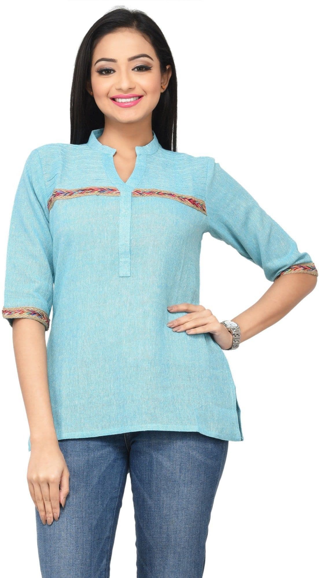 Rene Casual Short Sleeve Solid Women's Top view 2