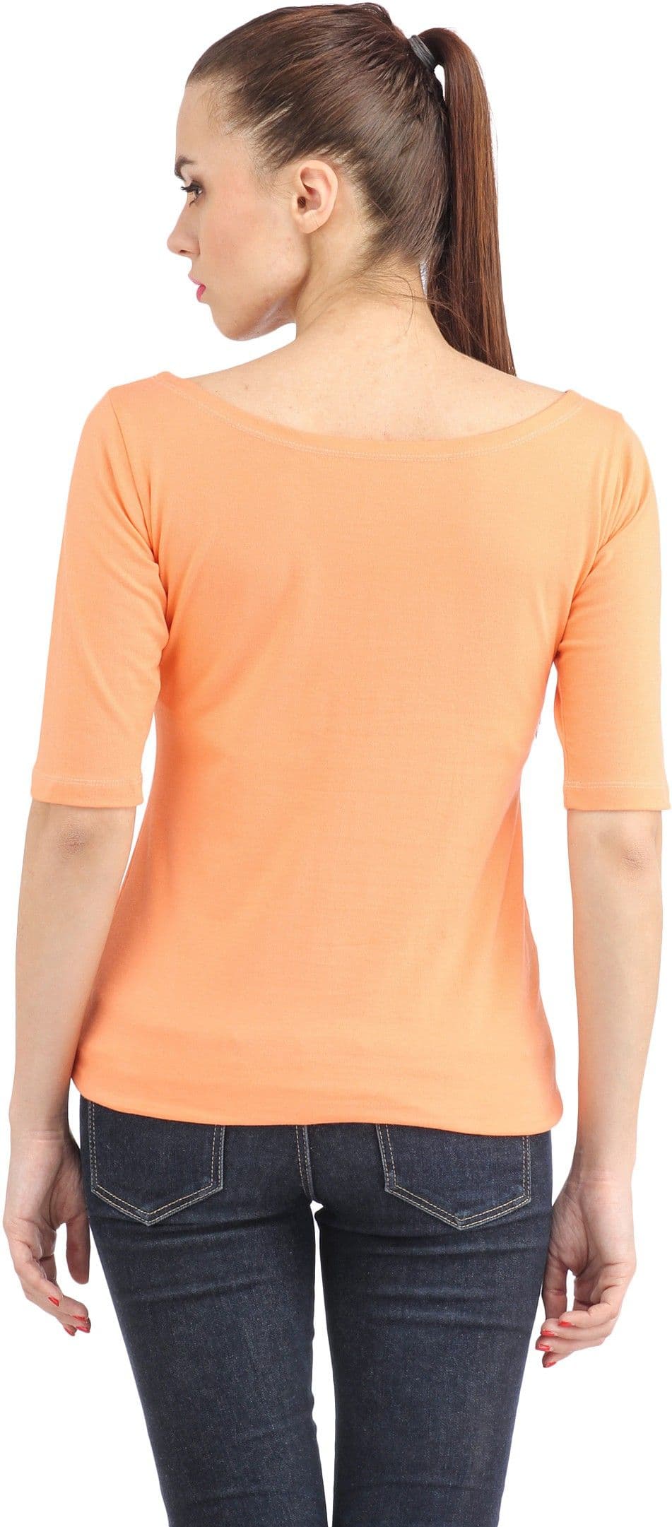 Cation Casual 3/4 Sleeve Solid Women's Top view 4