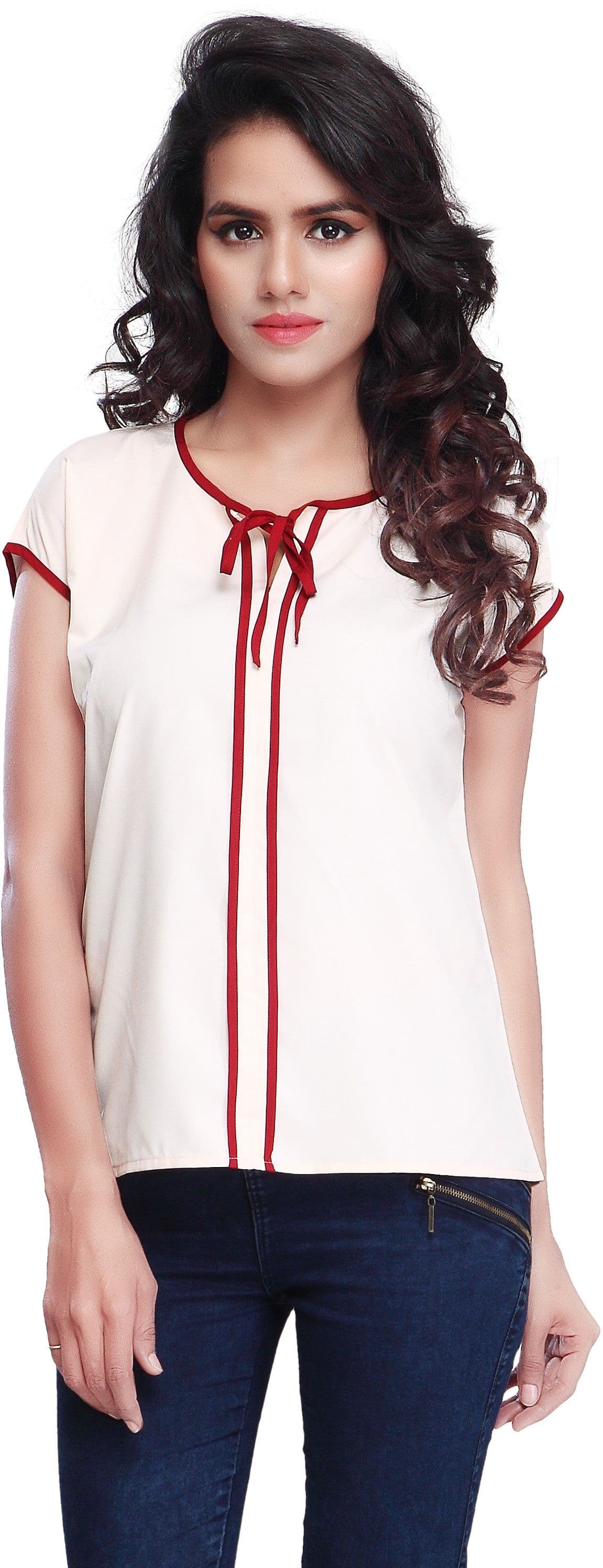 SFDS Casual, Formal, Party Short Sleeve Self Design Women's Top