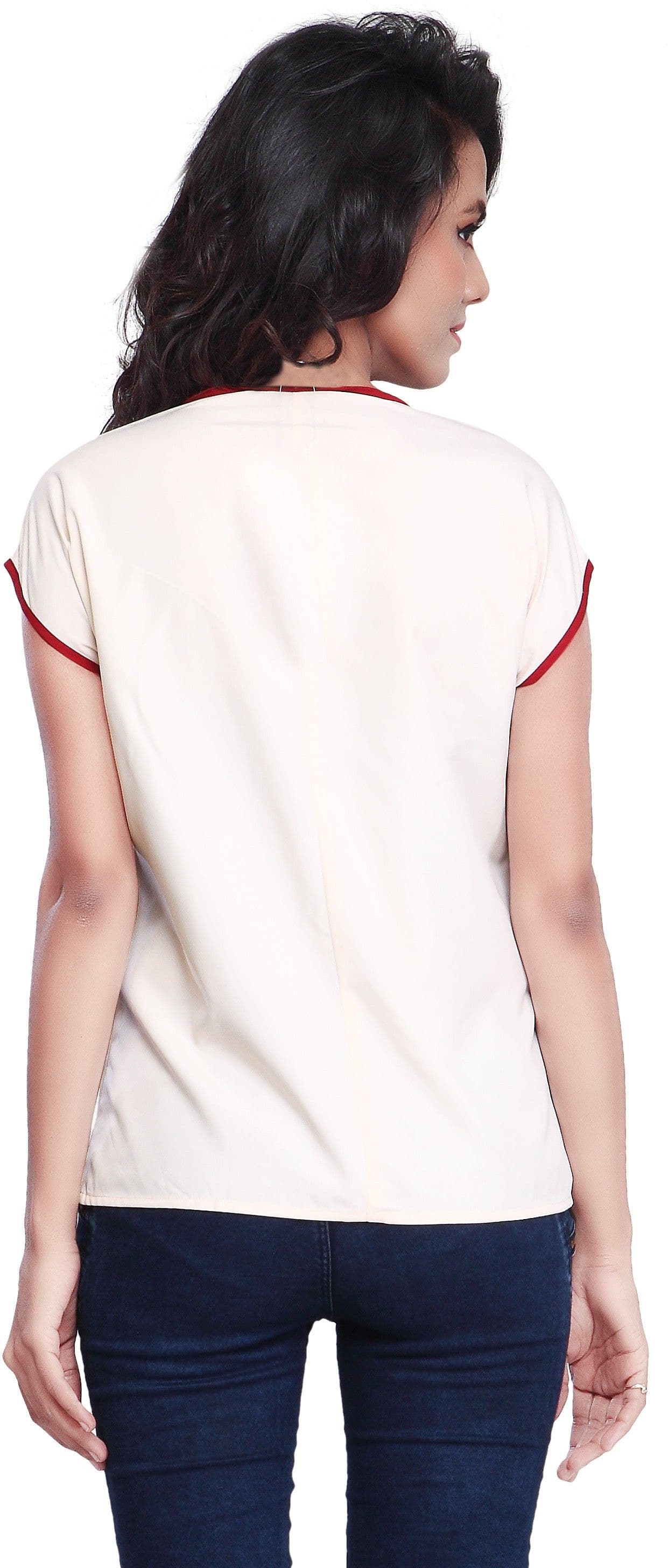 SFDS Casual, Formal, Party Short Sleeve Self Design Women's Top view 3