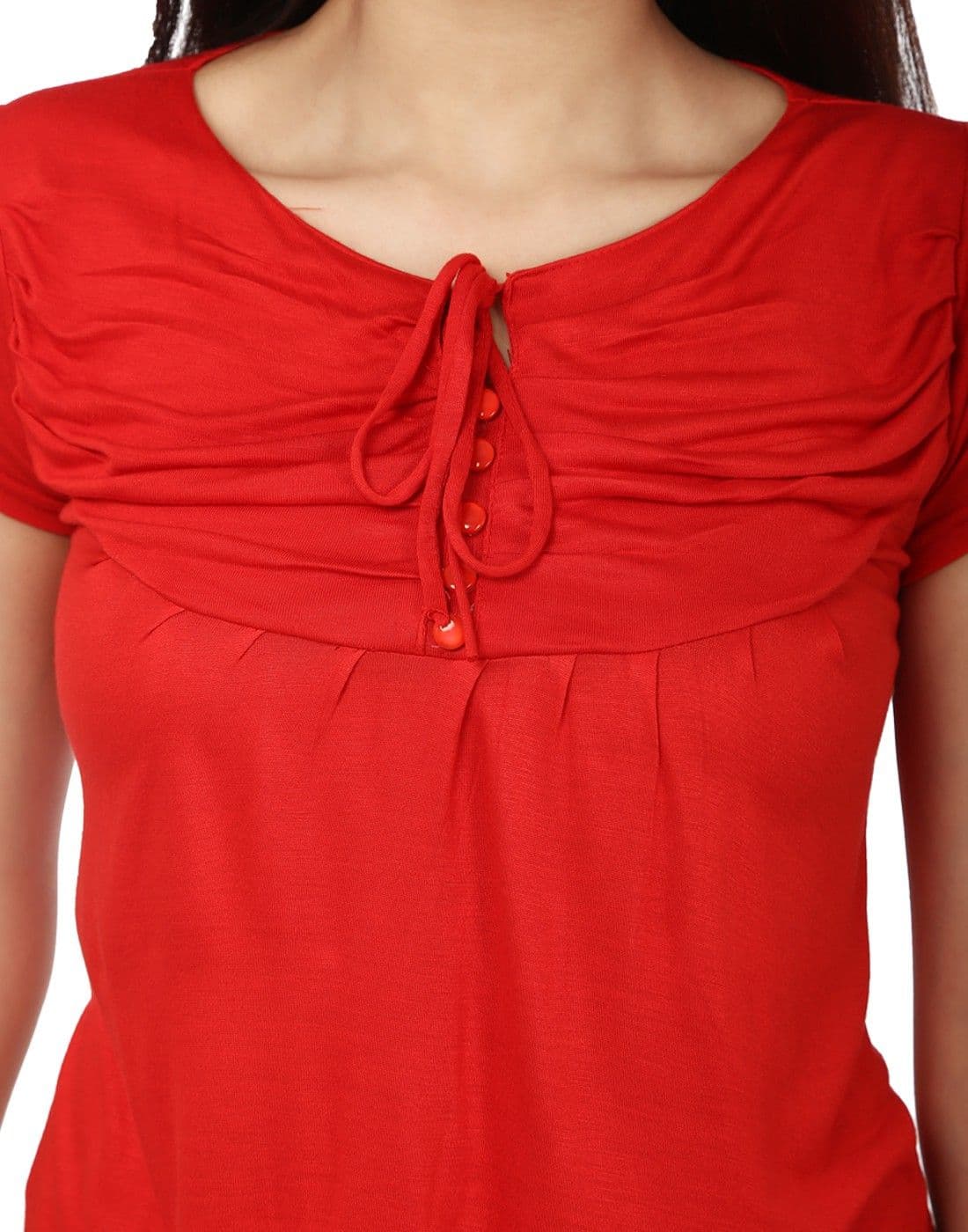 TeeMoods Casual Short Sleeve Solid Women's Top view 5