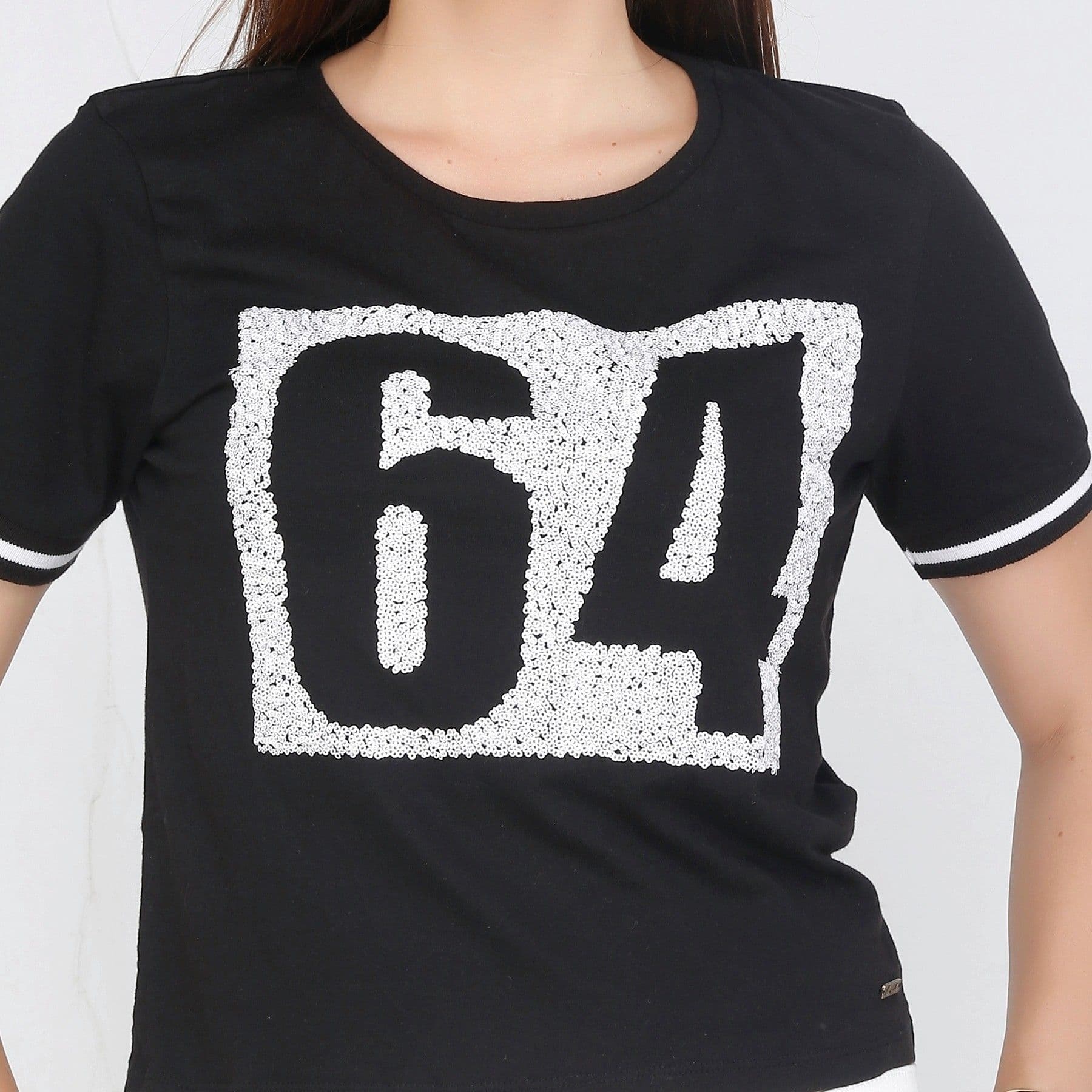 Meish Casual Short Sleeve Embellished Women's Top view 5