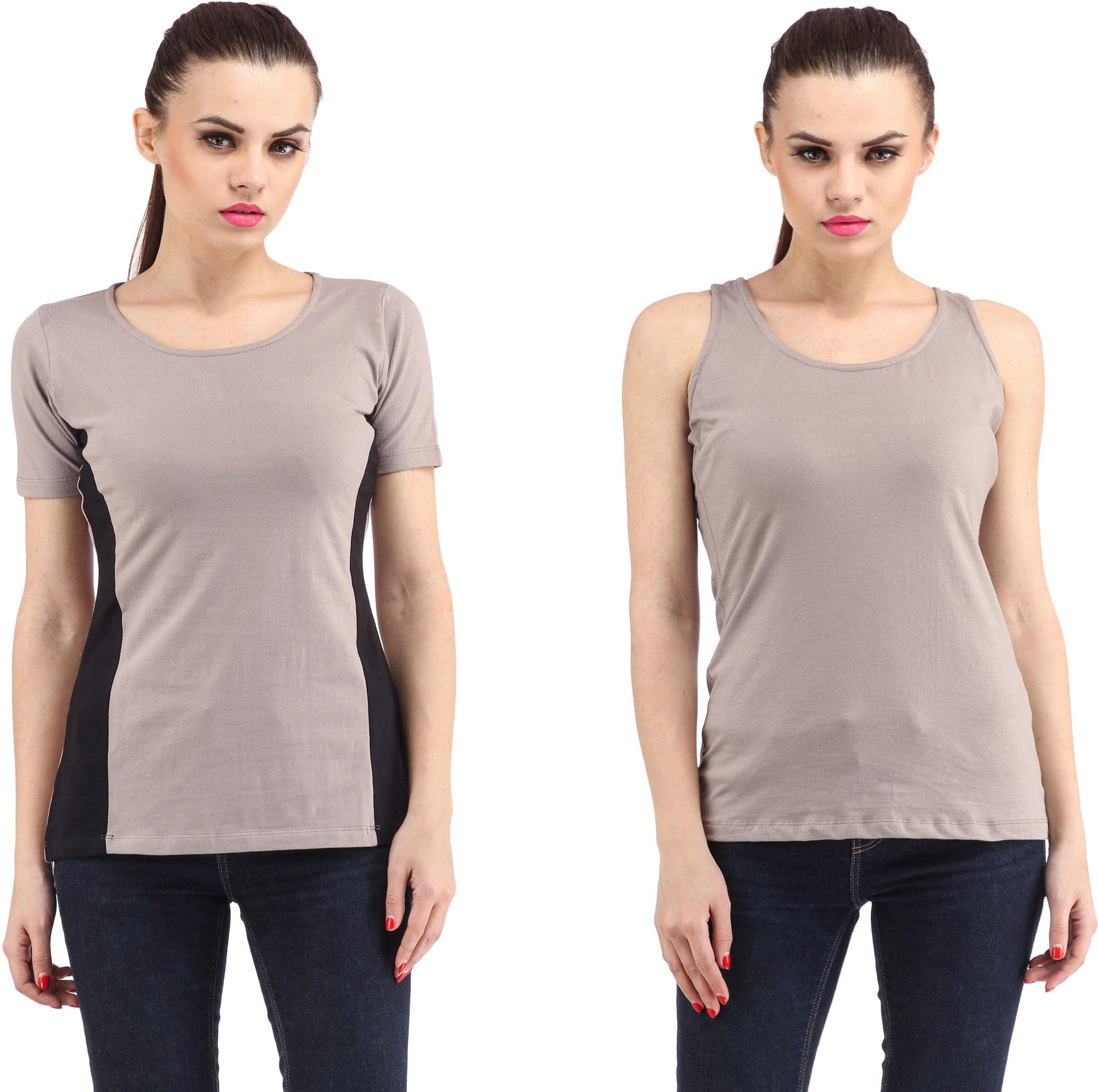 Cation Casual Short Sleeve, Sleeveless Solid Women's Top