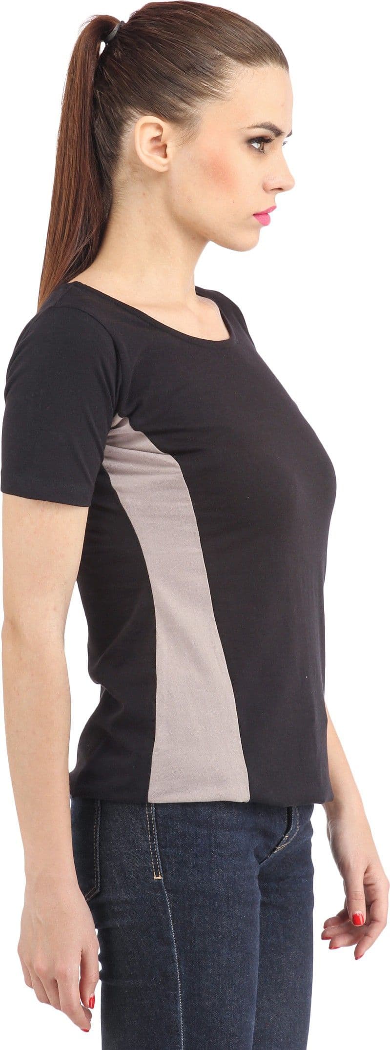 Cation Casual Short Sleeve, 3/4 Sleeve Solid Women's Top view 2