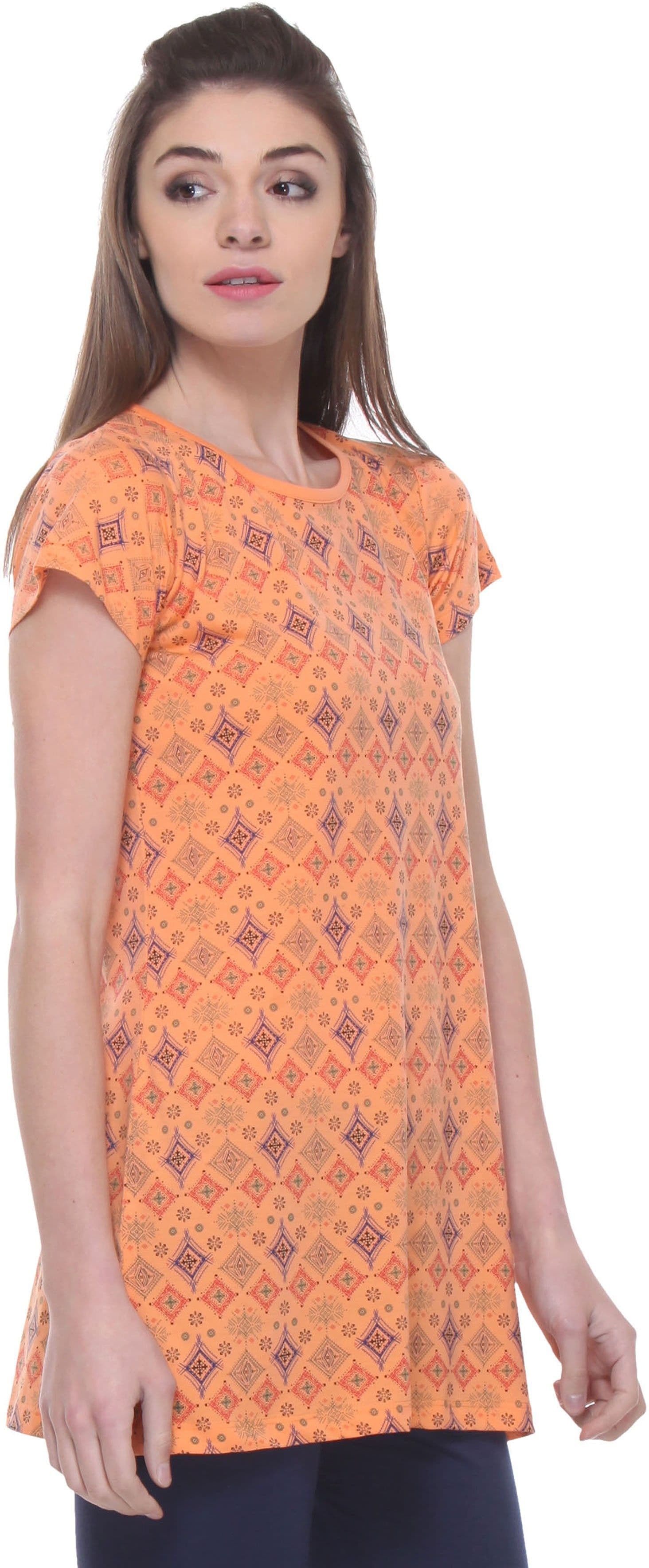 TAB91 Casual Short Sleeve Printed Women's Top view 2