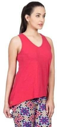 VRTYA Casual Sleeveless Solid Women's Red Top view 4