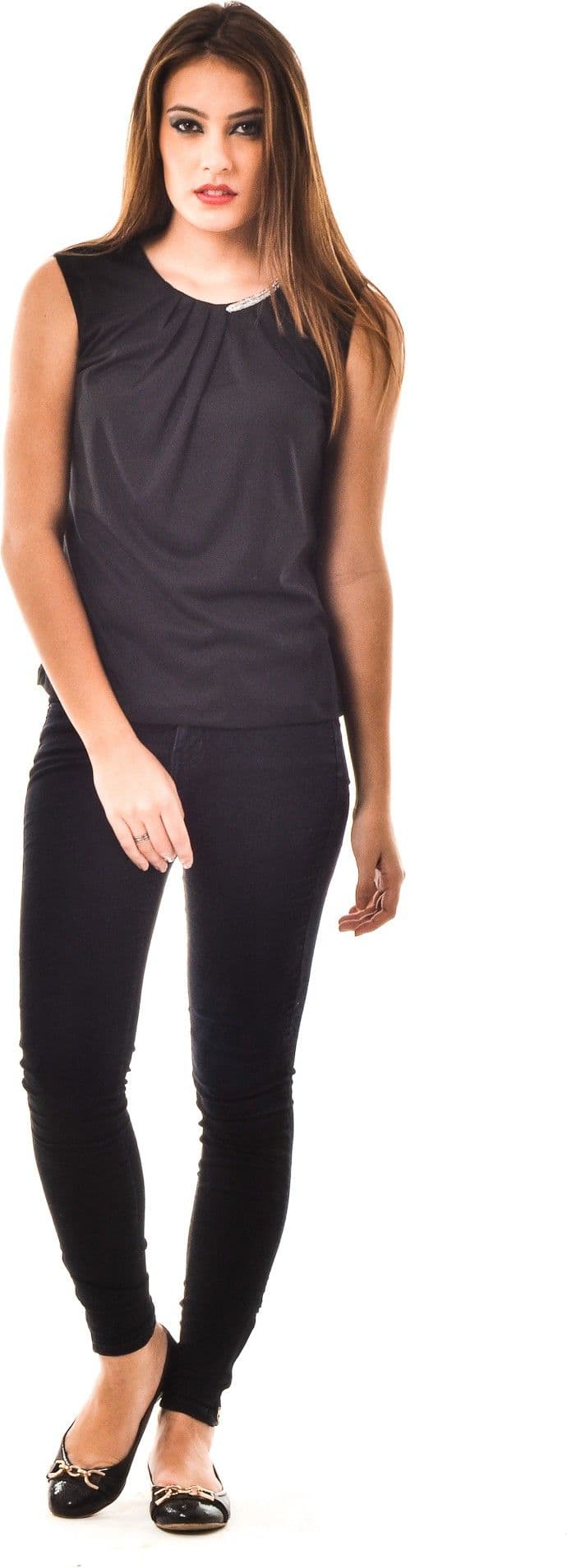 @499 Casual, Festive, Formal, Lounge Wear, Party Sleeveless Embellished Women's Top view 5