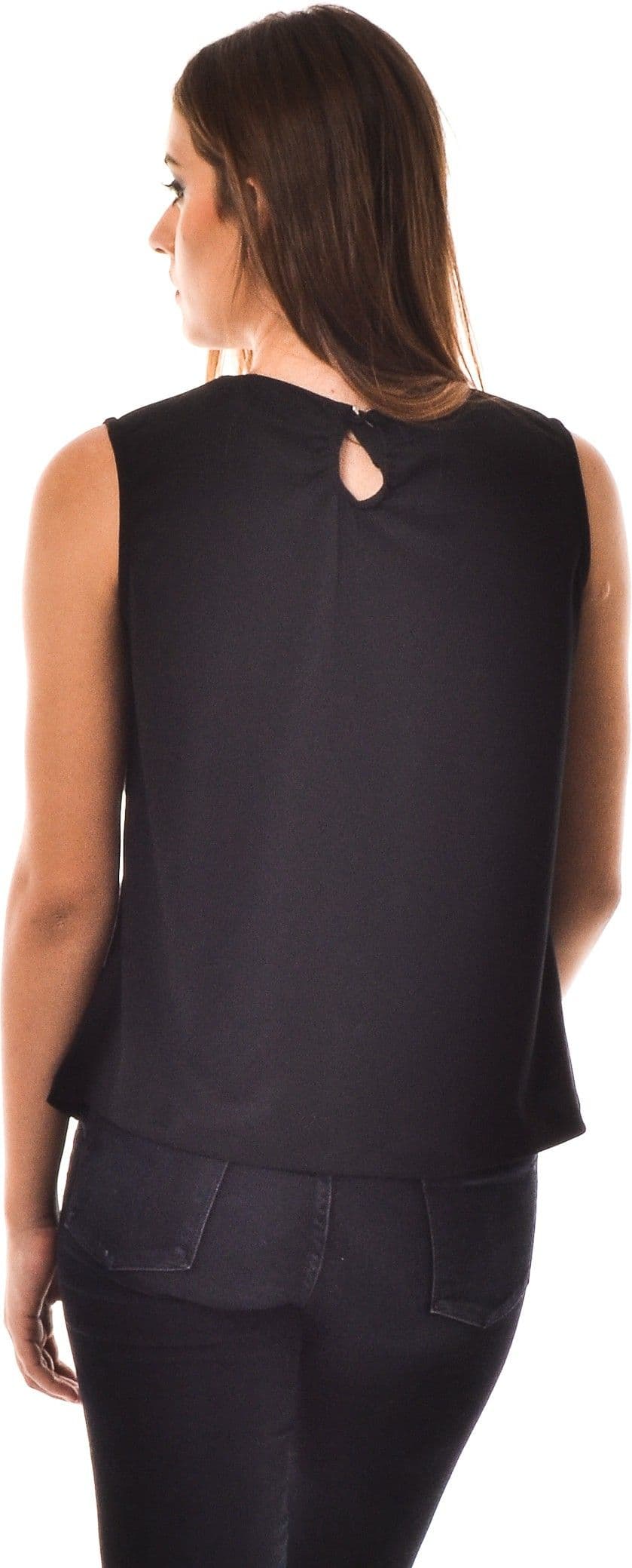 @499 Casual, Festive, Formal, Lounge Wear, Party Sleeveless Embellished Women's Top view 4