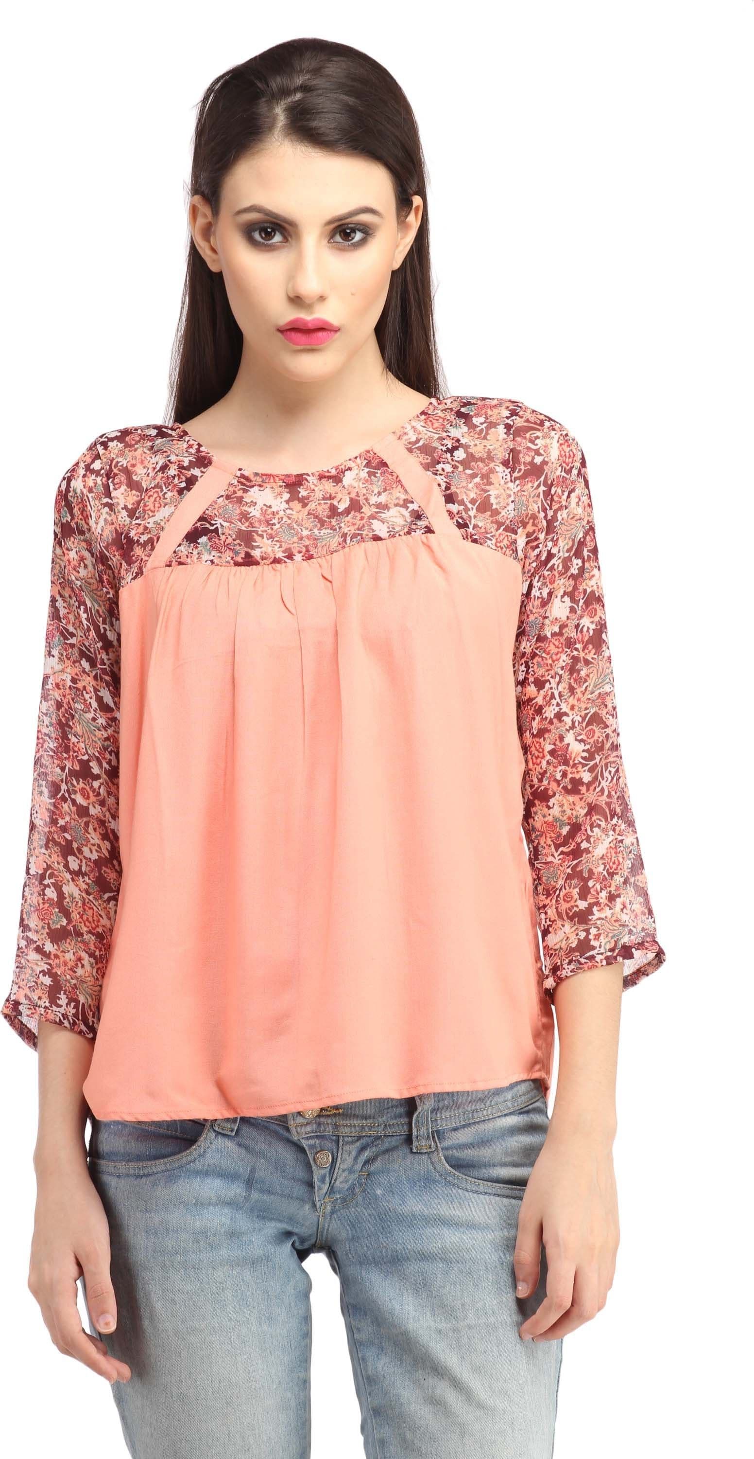 Cation Casual 3/4 Sleeve Printed Women's Top