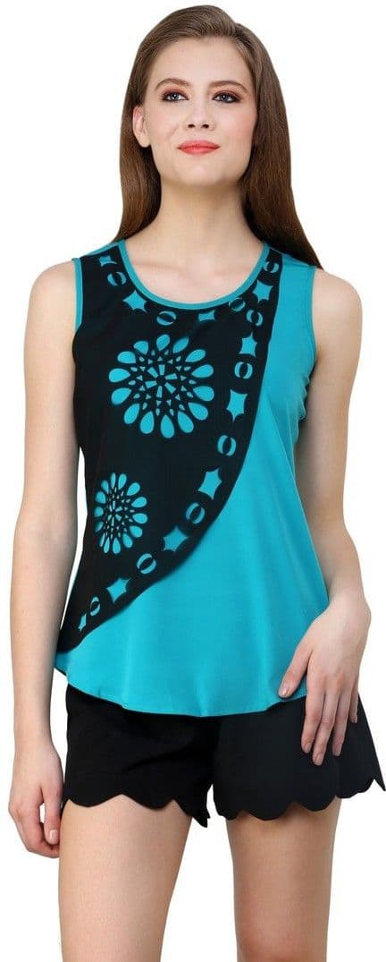 Shilpkala Casual Sleeveless Embellished Women's Top