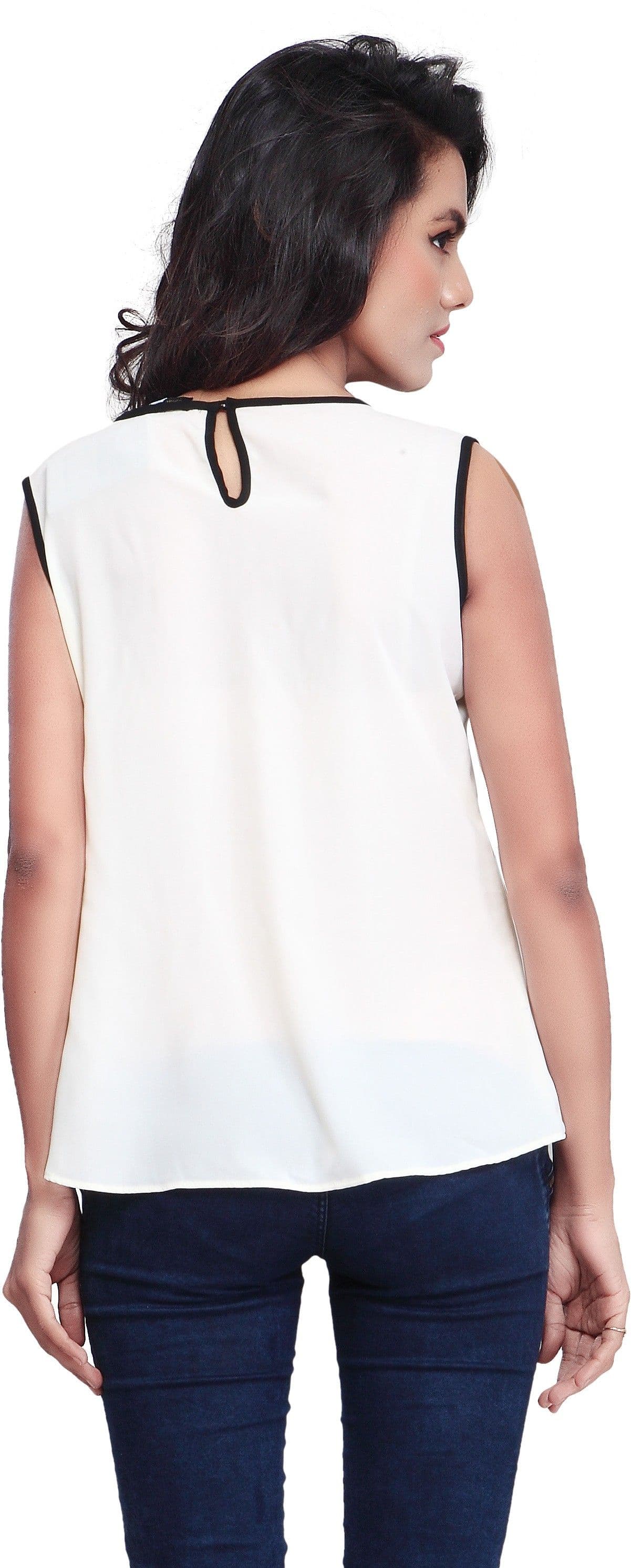 SFDS Casual, Formal, Party Sleeveless Self Design Women's Top view 3