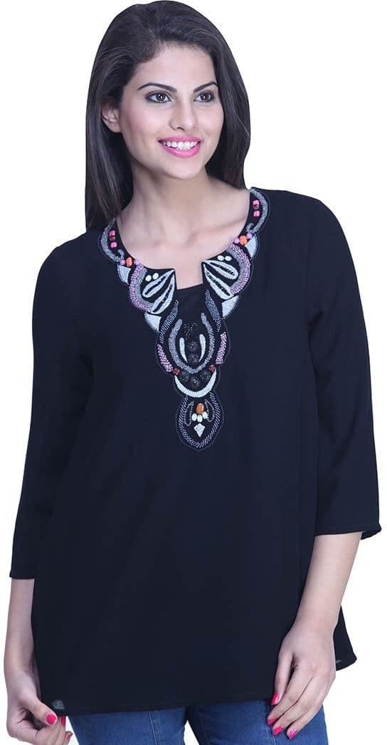 Orous Casual 3/4 Sleeve Printed Women's Top view 2