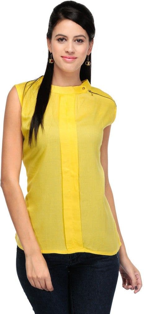 esoft Casual Sleeveless Solid Women's Top