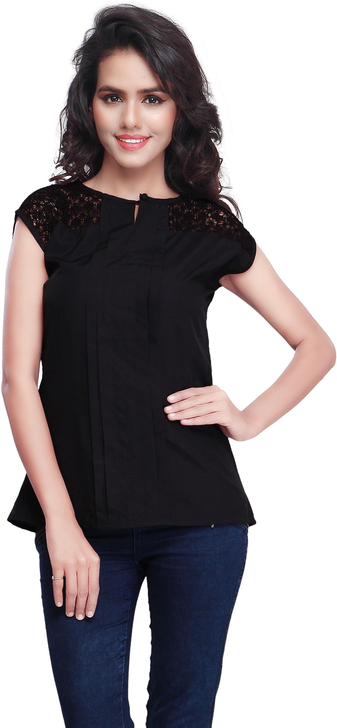 SFDS Casual, Formal, Party Short Sleeve Self Design Women's Top