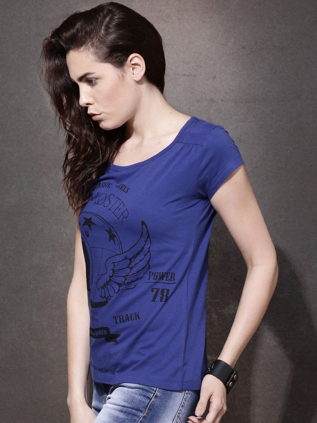 Roadster Casual Short Sleeve Printed Women's Top view 2
