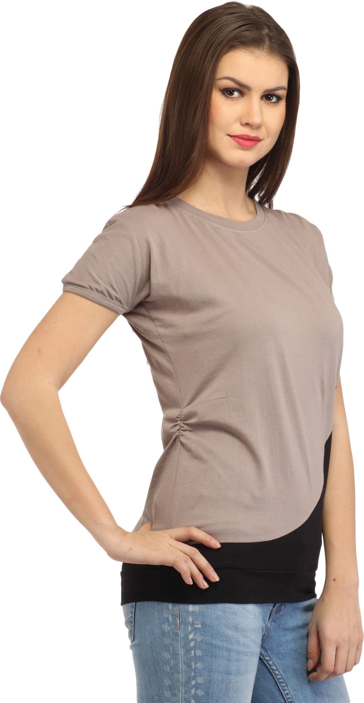 Cation Casual Sleeveless, Short Sleeve Solid Women's Top view 5