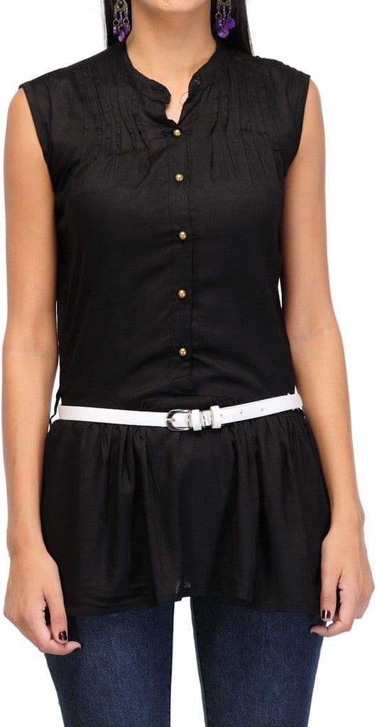 esoft Casual Sleeveless Solid Women's Top view 5
