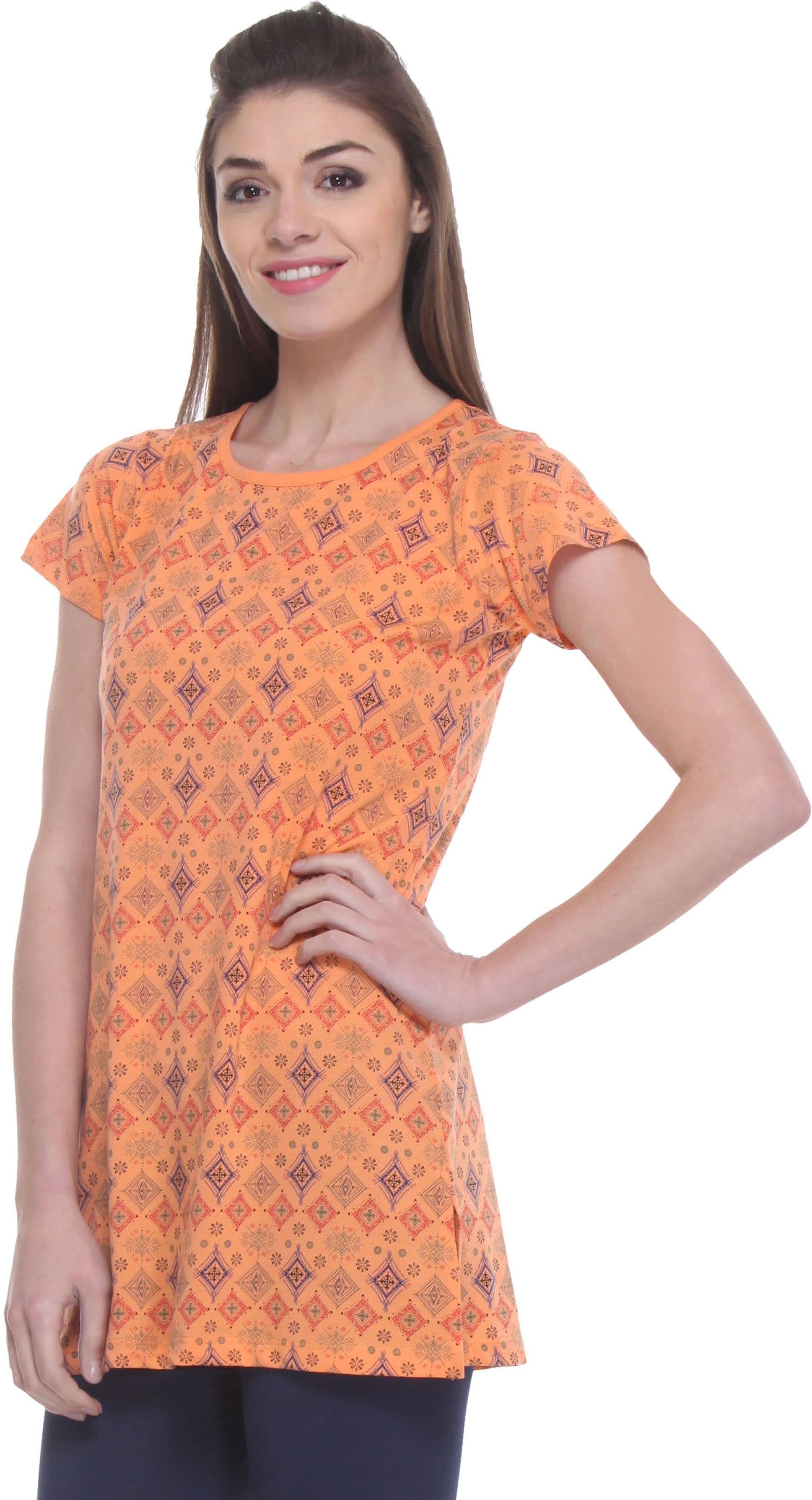 TAB91 Casual Short Sleeve Printed Women's Top view 3