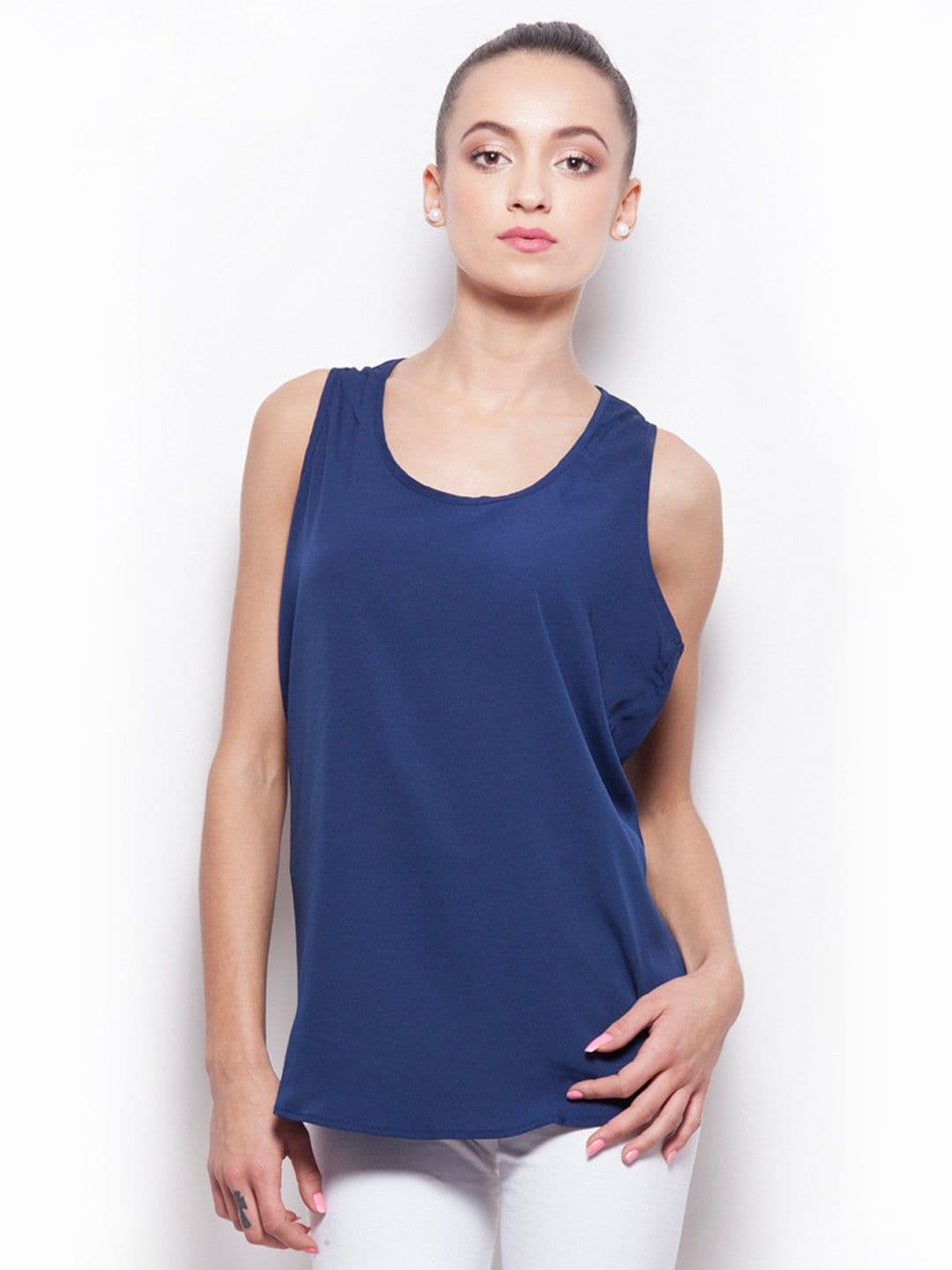 Popnetic Casual Sleeveless Solid Women's Top