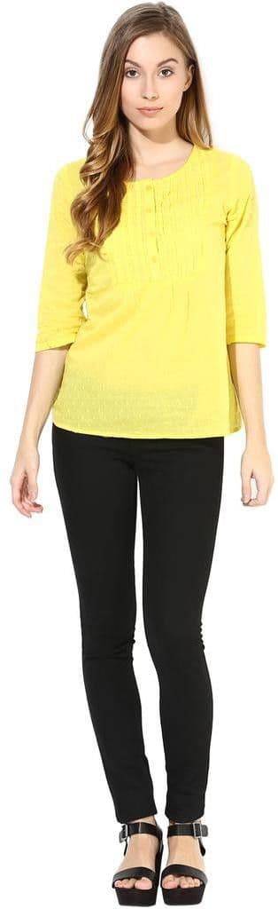 The Vanca Casual 3/4 Sleeve Polka Print Women's Top view 4