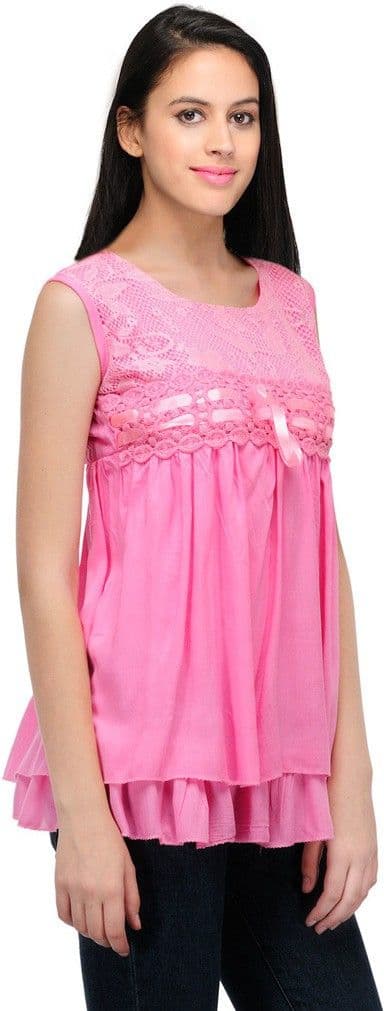 esoft Casual Sleeveless Solid Women's Top view 2