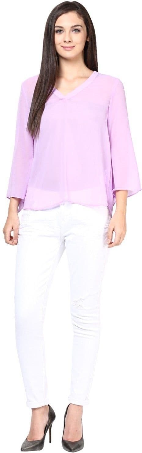 Harpa Casual 3/4 Sleeve Solid Women's Top view 4