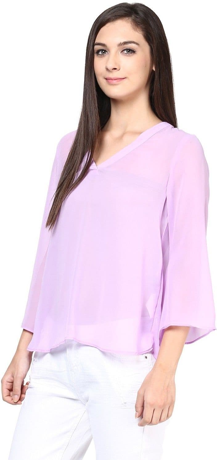 Harpa Casual 3/4 Sleeve Solid Women's Top view 2