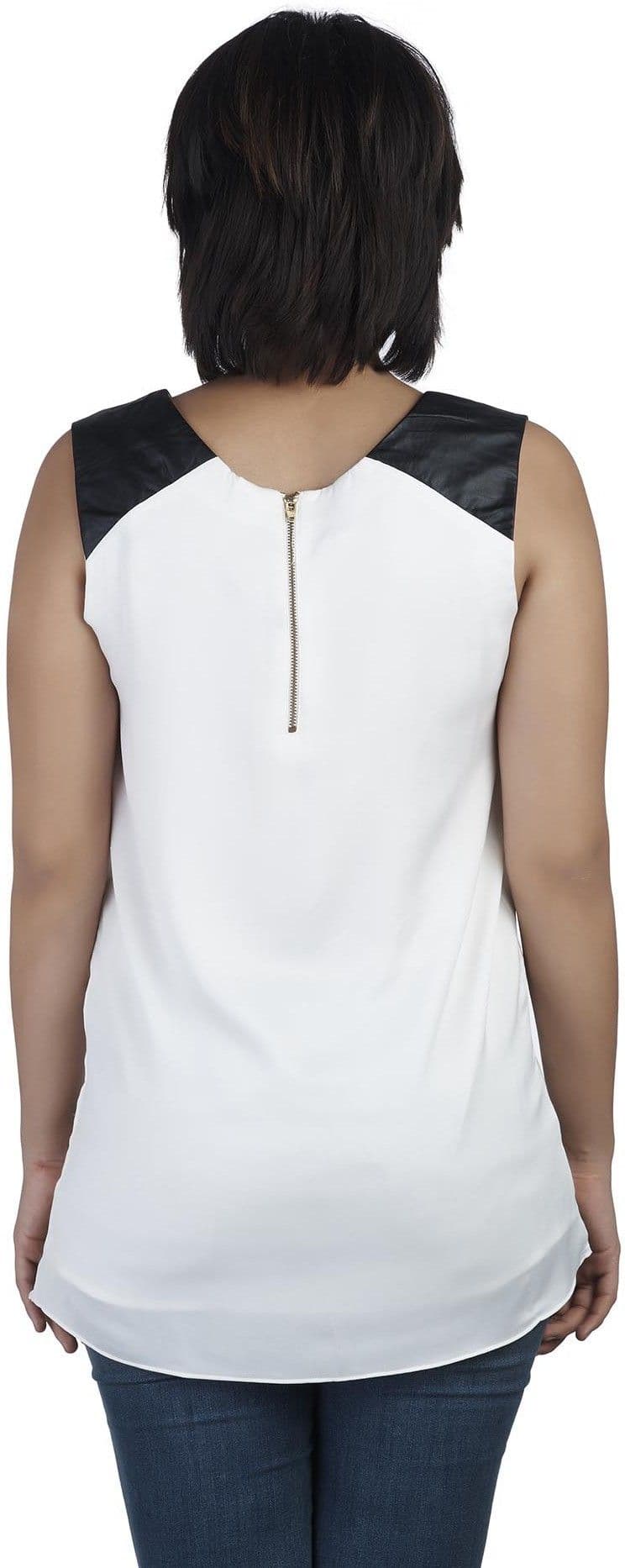 Soie Casual, Festive, Formal, Lounge Wear, Party Sleeveless Solid Women's Top view 4