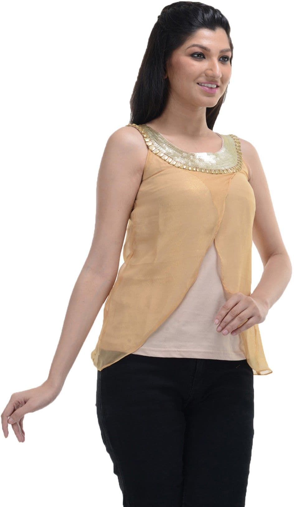 No Code Party Sleeveless Embellished Women's Top view 3