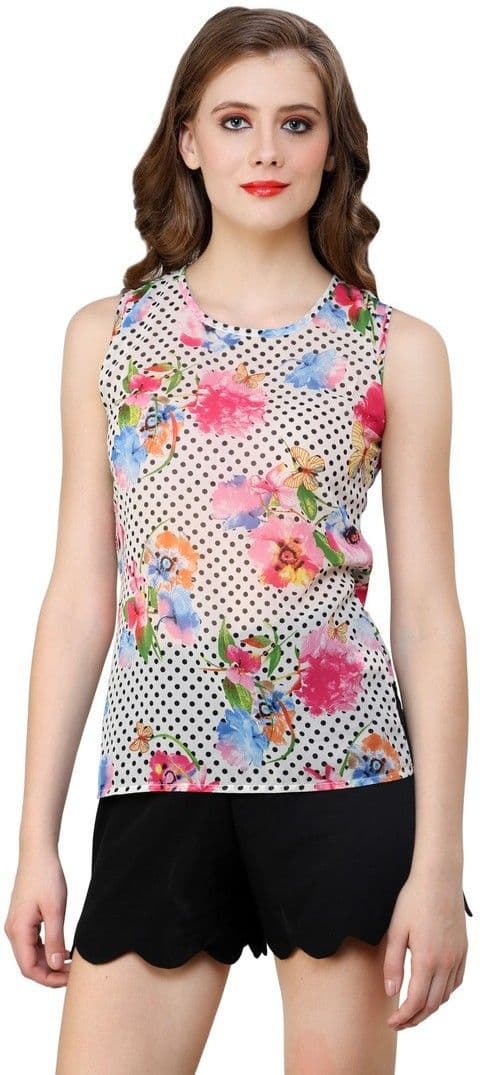 Shilpkala Casual Sleeveless Printed Women's Top