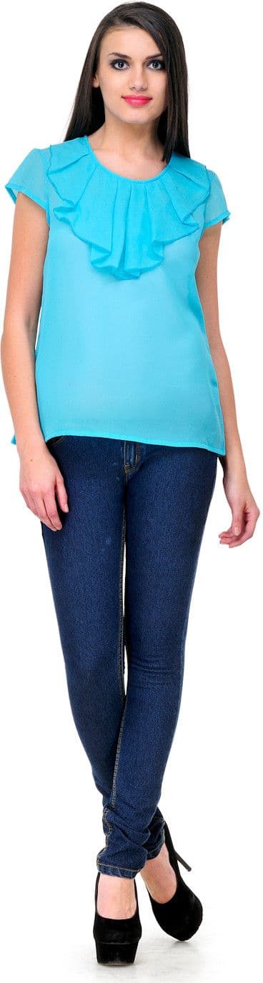 Stilestreet Casual Short Sleeve Solid Women's Top view 4