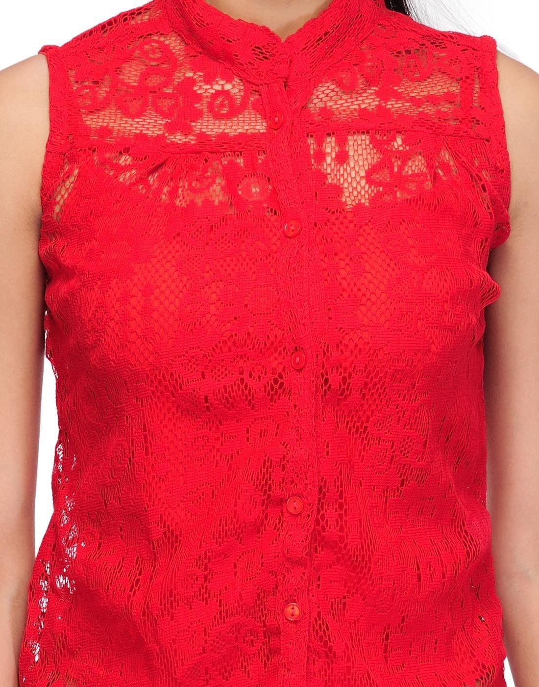 Fab Palace Party Sleeveless Embroidered Women's Top view 4