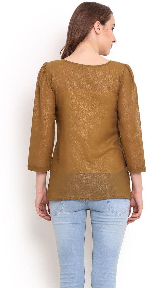 Trend Arrest Casual 3/4 Sleeve Solid Women's Top view 3