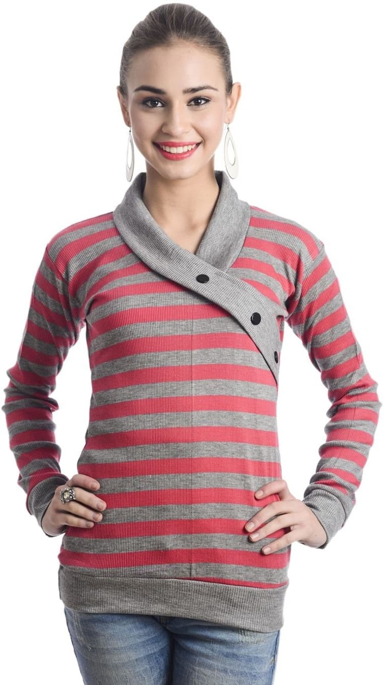 TeeMoods Casual Full Sleeve Striped Women's Top