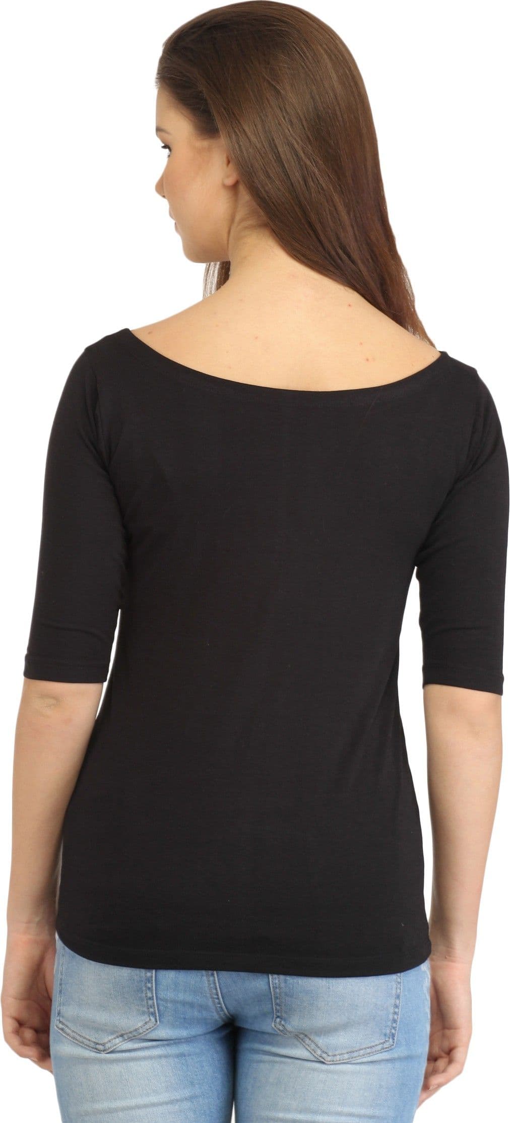 Cation Casual 3/4 Sleeve Solid Women's Top view 4