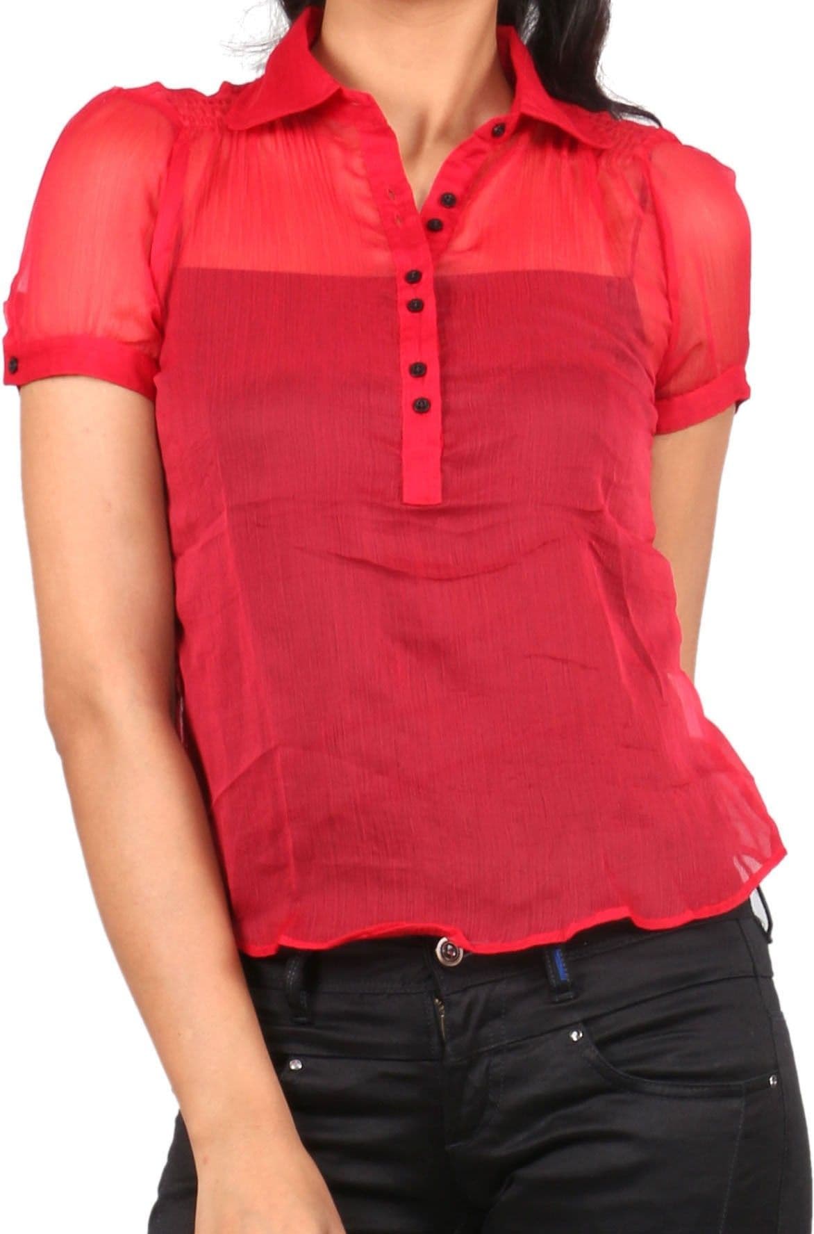 Blacksoul Casual Short Sleeve Solid Women's Top view 4