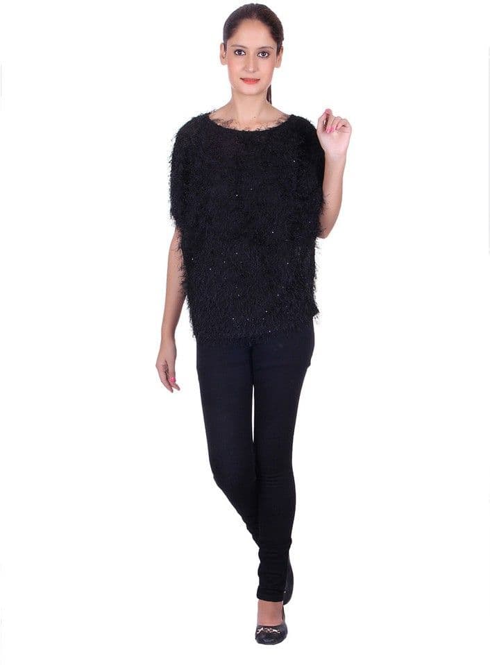 Chkokko Party Short Sleeve Solid Women's Top view 5