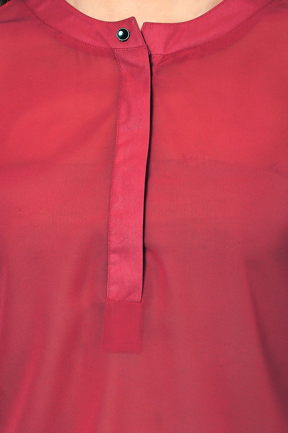 Martini Casual 3/4 Sleeve Solid Women's Maroon Top view 6
