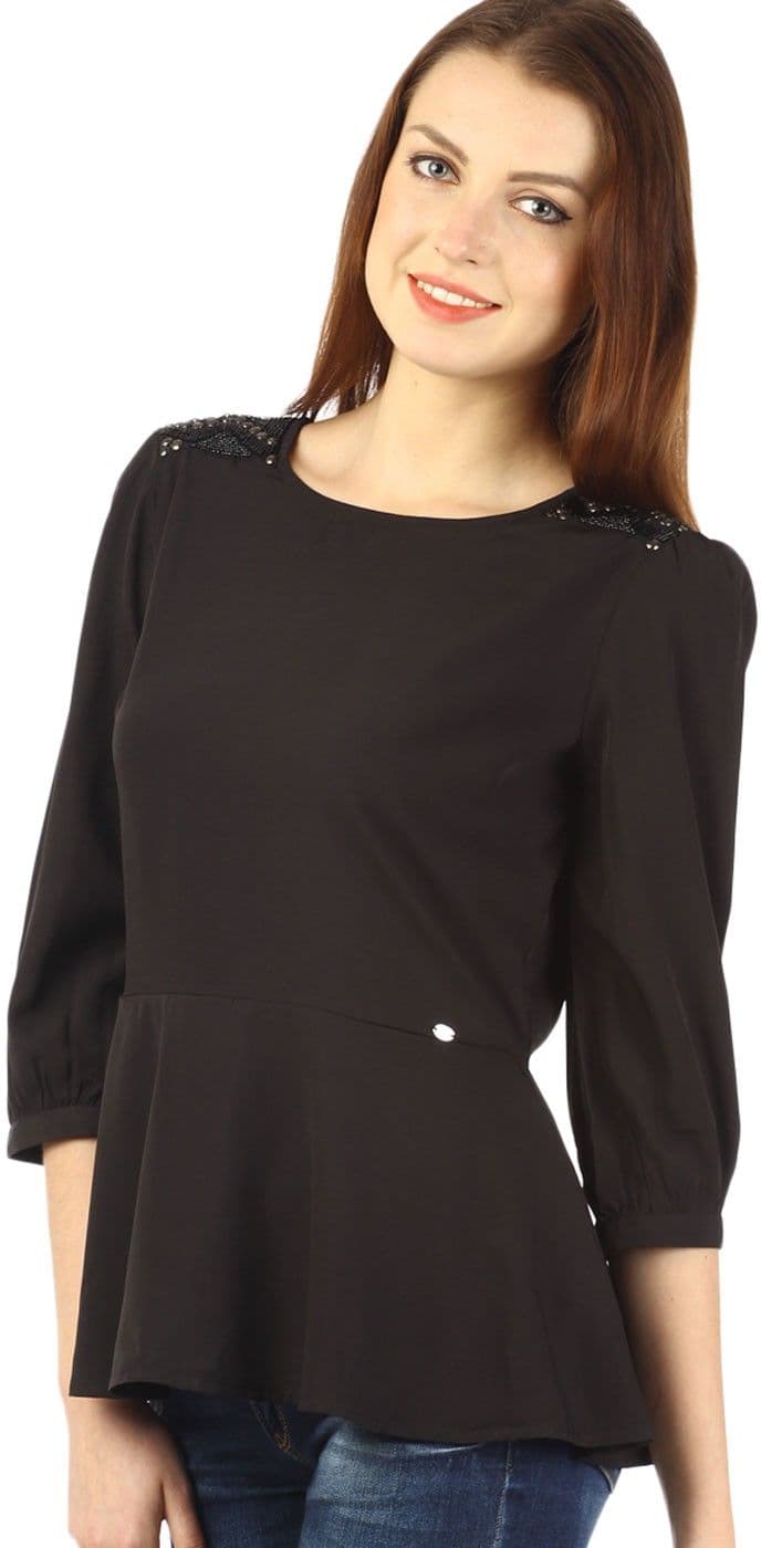 Ozel Studio Casual Full Sleeve Solid Women's Top view 4
