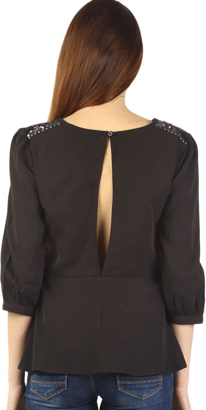 Ozel Studio Casual Full Sleeve Solid Women's Top view 2