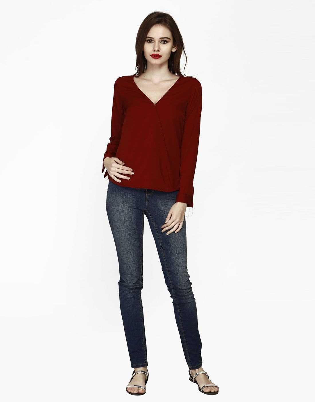 FabAlley Casual Full Sleeve Solid Women's Top view 2